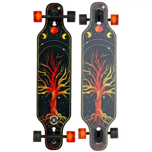 38" Drop-Through Longboard Cruiser – Plataforma de Arce, Ruedas de PU de 70 Mm