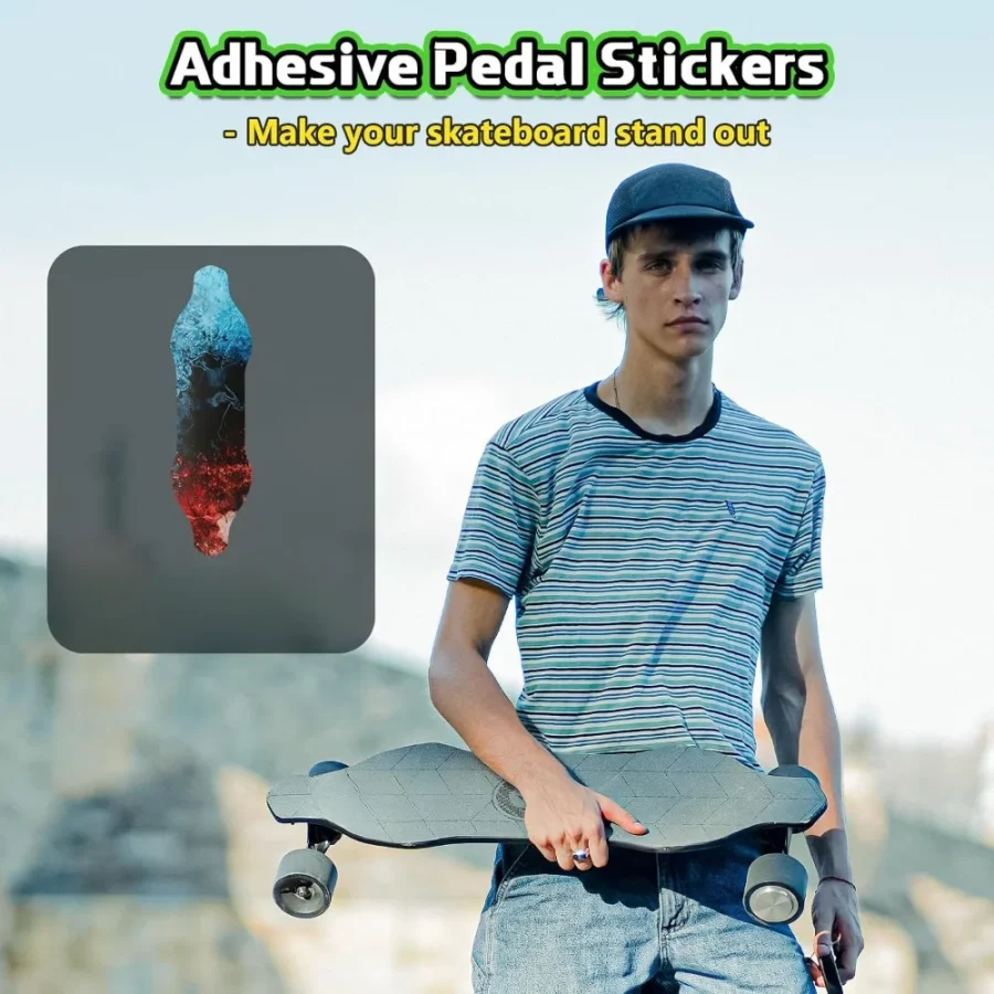 V6 ER Electric Skateboard, Replaceable Pedal Sticker Design, 450W Peak Power, 10 Miles Max Range, 12 MPH Top Speed, 264Lbs - Image 2