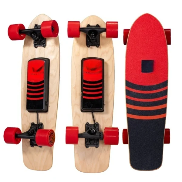EB100 Electric Skateboard, Gravity Sensor Riding, 300 Watt, 28" Deck, 10 MPH, Red
