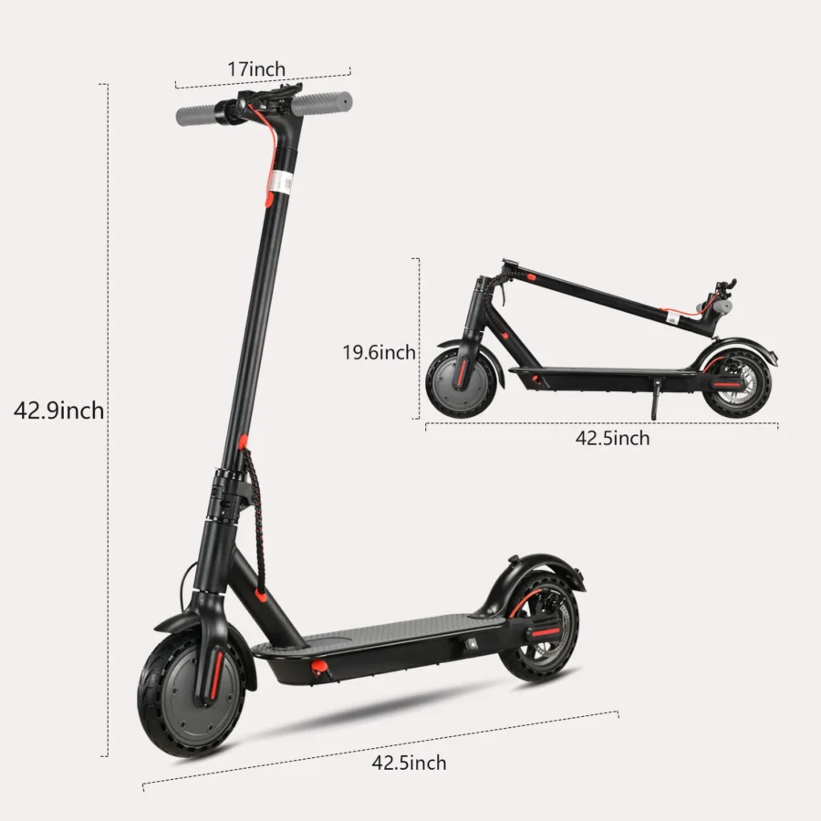 Patinete eléctrico plegable de 350W para adultos y adolescentes, neumáticos a prueba de explosiones, sistema de frenos doble, patinete eléctrico ligero con soporte para aplicaciones - Image 6