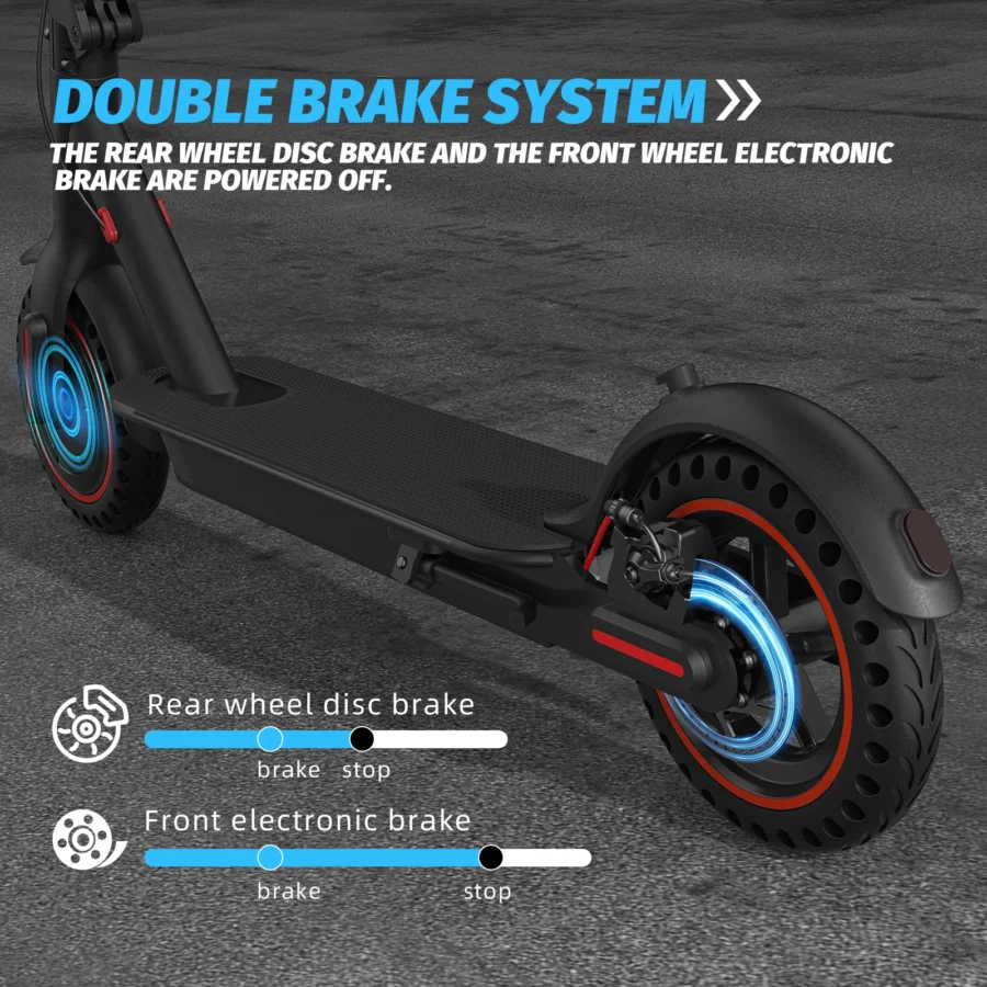 Patinete eléctrico plegable de 350W para adultos y adolescentes, neumáticos a prueba de explosiones, sistema de frenos doble, patinete eléctrico ligero con soporte para aplicaciones - Image 4