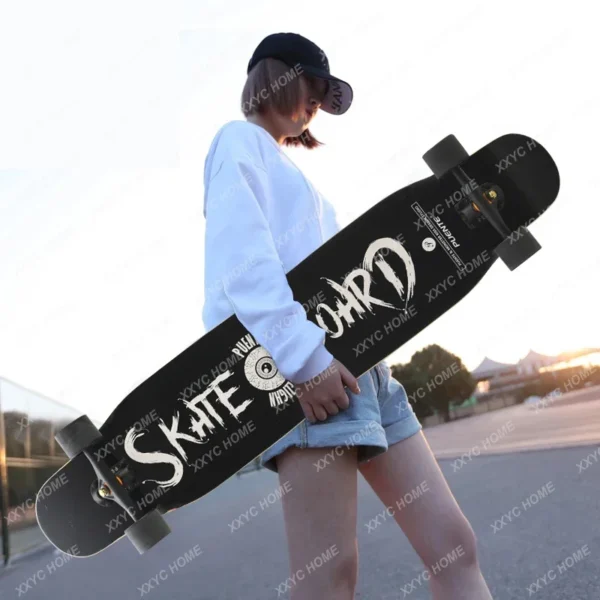 New skateboard girl professional board longboard beginner scooter adult sports girl student, double upturned