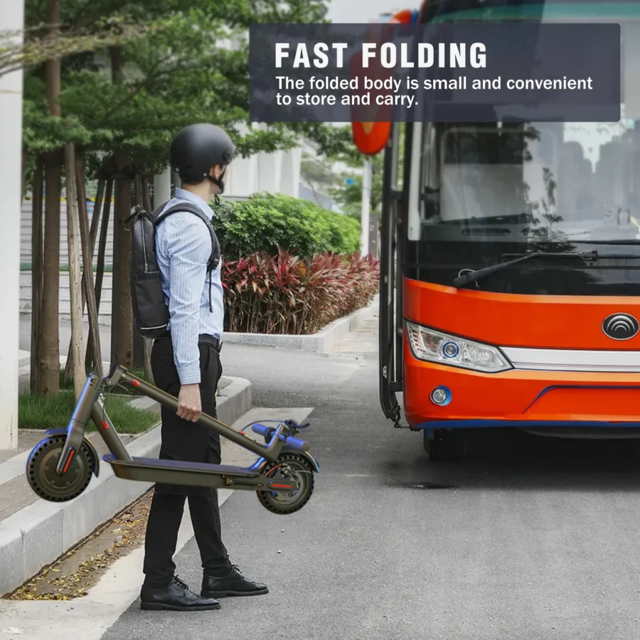 Patinete eléctrico plegable de 350W para adultos y adolescentes, neumáticos a prueba de explosiones, sistema de frenos doble, patinete eléctrico ligero con soporte para aplicaciones - Image 5