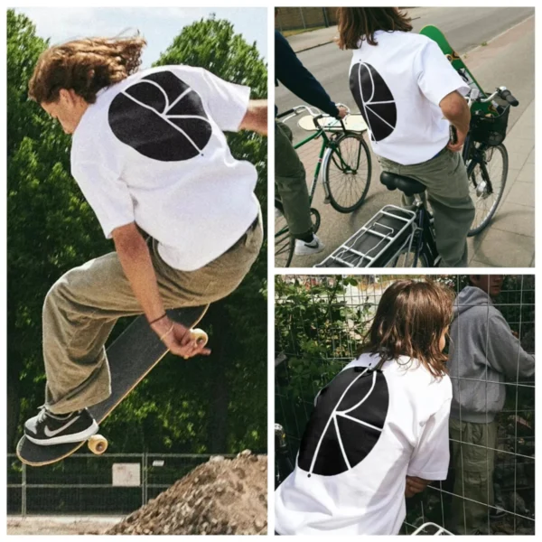 2025 new Polar Skate Co Fill Logo Tee back printed leisure sports skateboard men's and women's short-sleeved T-shirt
