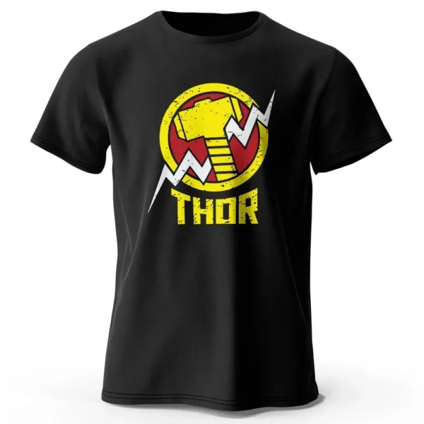 Camiseta con estampado de Thunder Thunder para hombre, camiseta de estilo retro a la moda, camiseta de calle de talla grande que combina con todo
