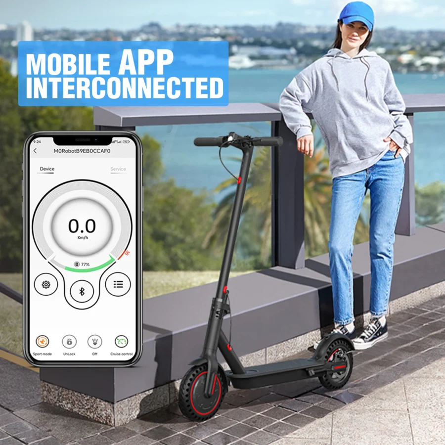 Patinete eléctrico plegable de 350W para adultos y adolescentes, neumáticos a prueba de explosiones, sistema de frenos doble, patinete eléctrico ligero con soporte para aplicaciones - Image 2